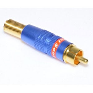 Conector RCA tata gold albastru - metal aurit