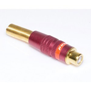 Mufa RCA mama gold rosu - metal aurit