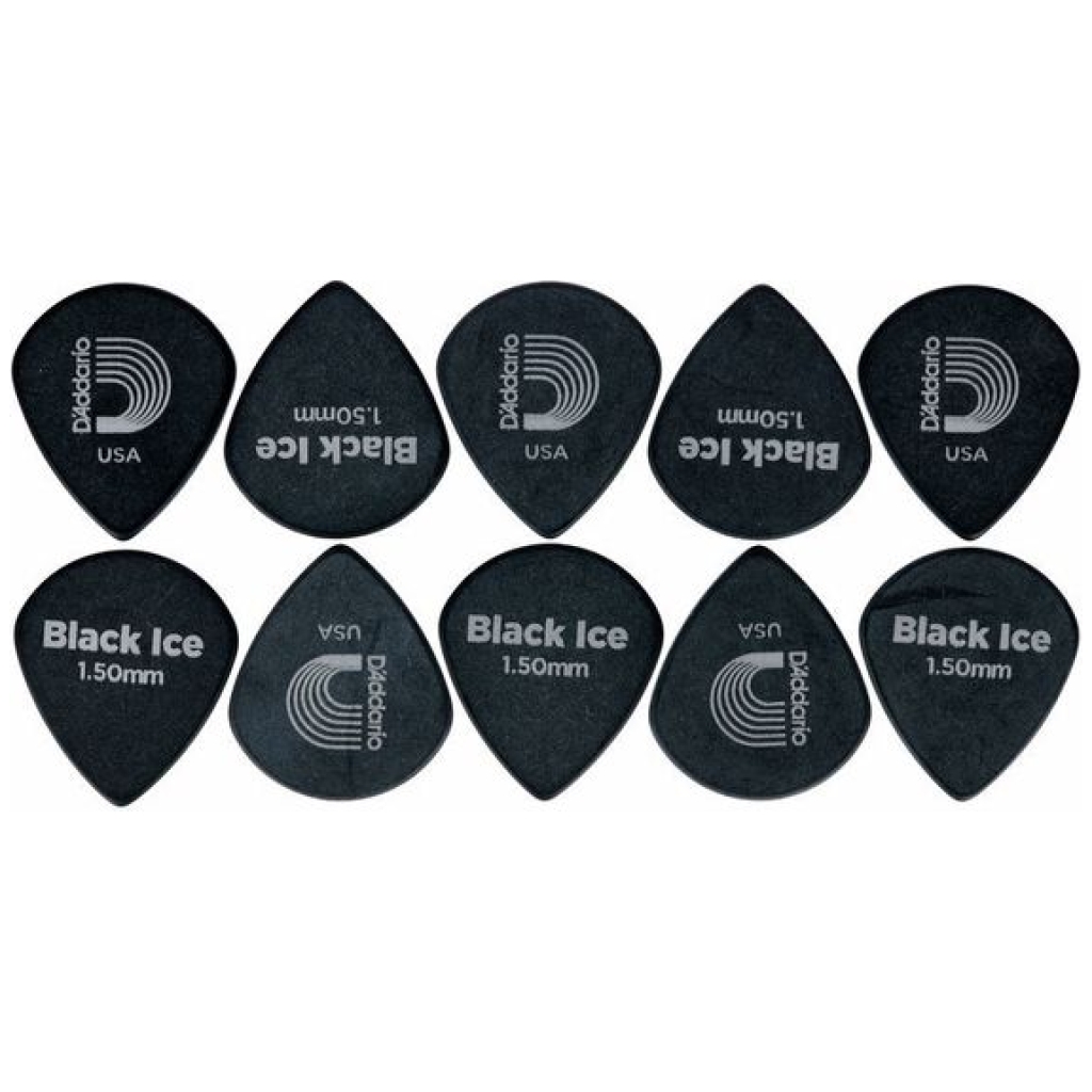 Set pene chitarra 1.5 Daddario 3DBK7-10 Bk Ice Picks Ex Heavy