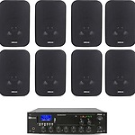Kit sonorizare ambientala Bluetooth, USB, 8 boxe Master Audio + amplificator