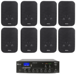 Kit sonorizare ambientala Bluetooth, USB, 8 boxe Master Audio + amplificator