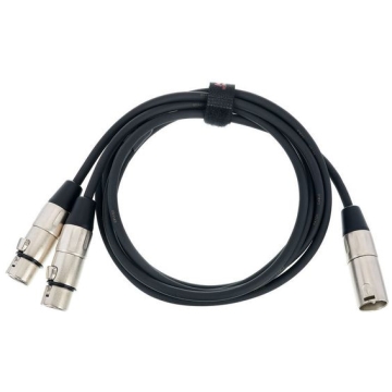 Cablu XLR tata la 2 XLR mama Kirlin Y-301-06 BK