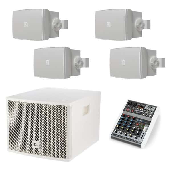 Sistem ambiental Audac 4.1, Subwoofer activ + 4 boxe WX302MK2, Bluetooth, USB