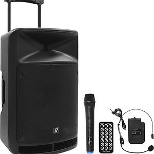 Boxa portabila cu 2 microfoane, 350W, 15 inch BT