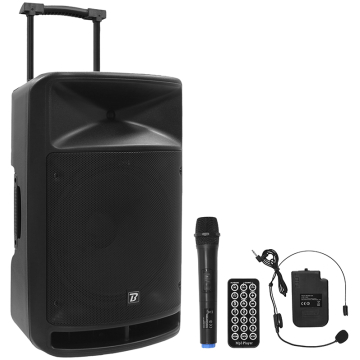 Boxa portabila cu 2 microfoane, 350W, 15 inch BT