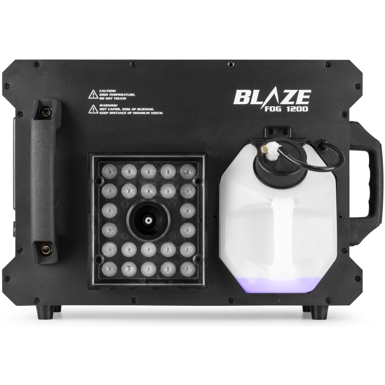 Aparat de iluminat profesional Blaze Fog 1200 cu sistem de iluminare LED și rezervor de apă pentru efecte speciale de ceață. Ideal pentru evenimente, filme și scenografie.