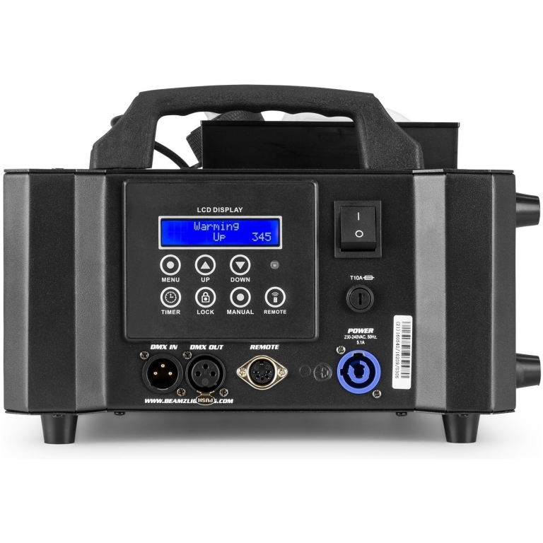 Echipament profesional de iluminat cu display LCD și control digital, ideal pentru evenimente și producții foto/video, cu multiple intrări și funcții avansate pentru ajustare precisă.
