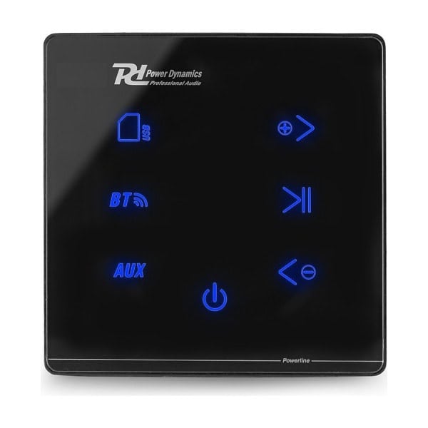 Amplificator audio incastrabil POWERLINE A50B, 20W RMS, Bluetooth/USB/SD, negru, Power Dynamics