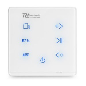 Buton de control pentru sistem audio eldarom, cu funcții Bluetooth, USB, AUX și control al volumului și play/pause, design modern și ergonomic pentru utilizare facilă.