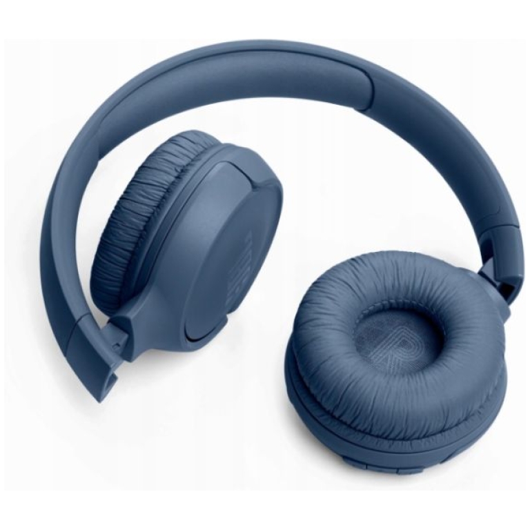 Căști wireless Bluetooth albastre cu acumulator și microfon pentru telefonie și muzică.