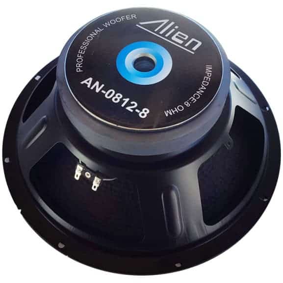 Difuzor profesionist Alien pentru sisteme audio de înaltă performanță, 8 ohmi, frecventă de până la 8 ohmi, ideal pentru aplicații audio profesionale și personalizate.