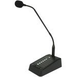 Microfon profesional pentru comunicare și conferințe, compatibil cu echipamente audio și sisteme de traducere simultană, ideal pentru evenimente corporate și privește tehnologia audio de înaltă calitate.