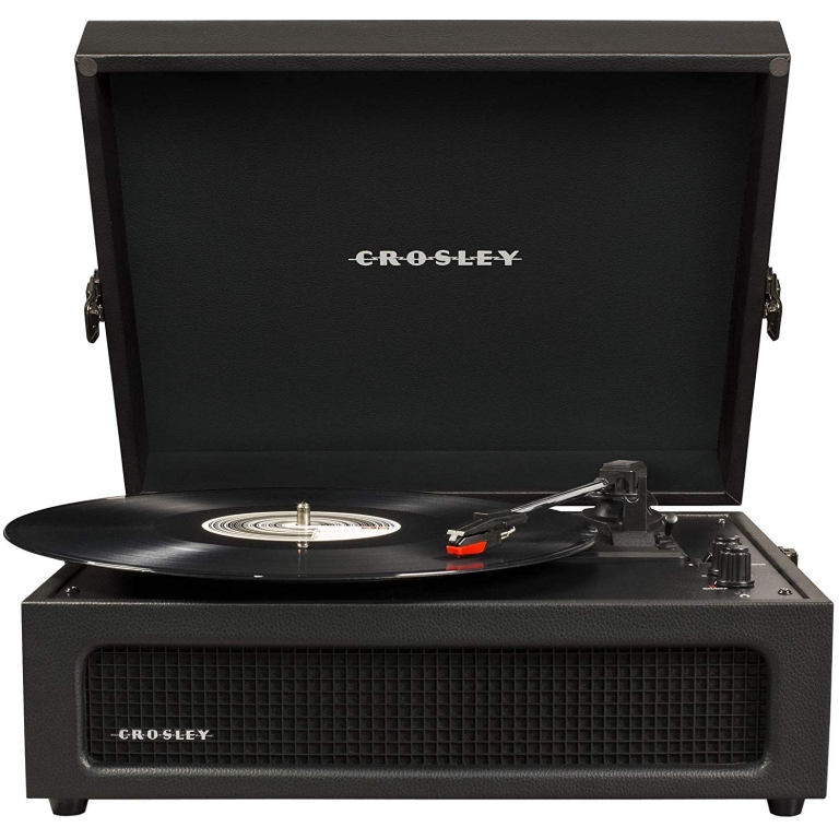 Placă turntable vintage Crosley pentru muzică, model portabil, cu sunet clar, design retro, perfect pentru colecție și divertisment acasă.