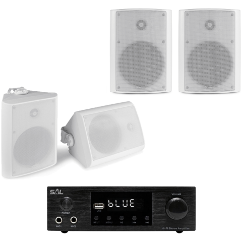Difuzoare profesionale de înaltă fidelitate și amplificator stereo pentru sisteme audio de calitate superioară. Soluții complete pentru audio performante și durabile.