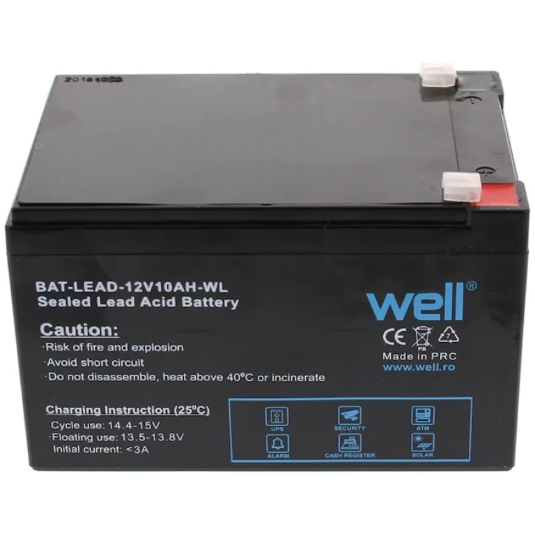 Acumulator 12V 10AH plumb acid Well, terminal T1