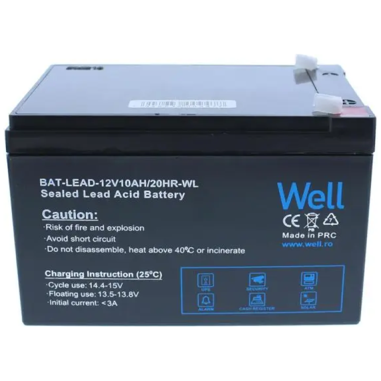 Acumulator 12V 10AH plumb acid Well, terminal T1_03, baterie fara intretinere
