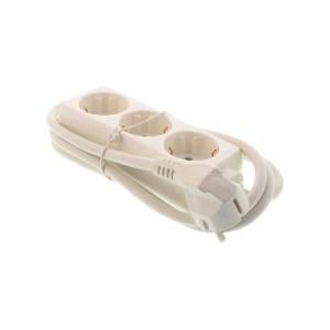 Priza electrică multiplă albă cu cablu extensibil, ideală pentru uz casnic și birou, sigură și fiabilă, compatibilă cu diverse aparate electrocasnice și electronice.