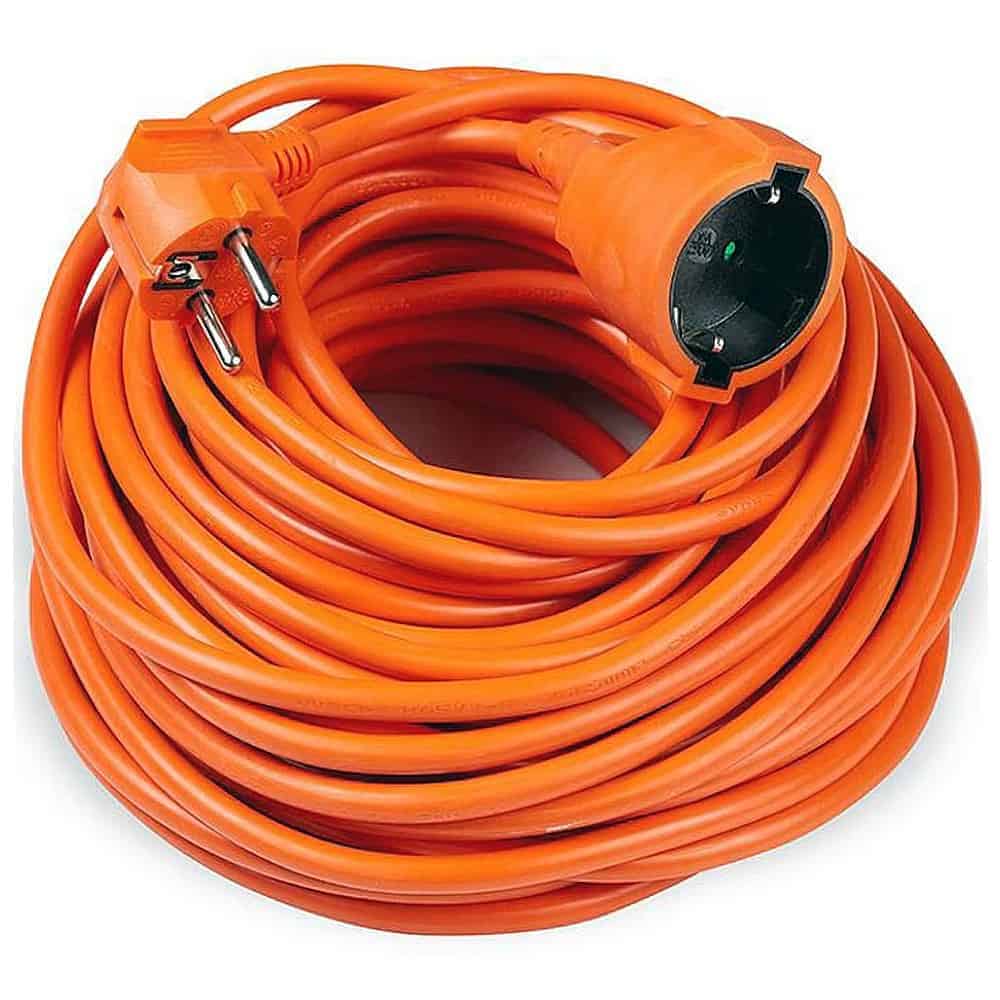 Cablu de prelungire electric pentru utilizare profesională și industrială, portocaliu, rezistent și sigur pentru diverse aplicații.