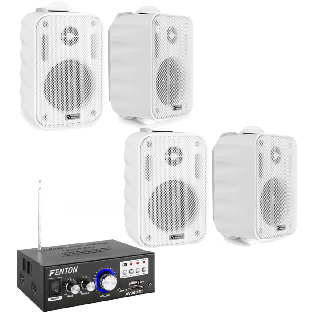 Mini sistem audio Fenton AV360BT, 4 boxe, Bluetooth, USB, FM, SD