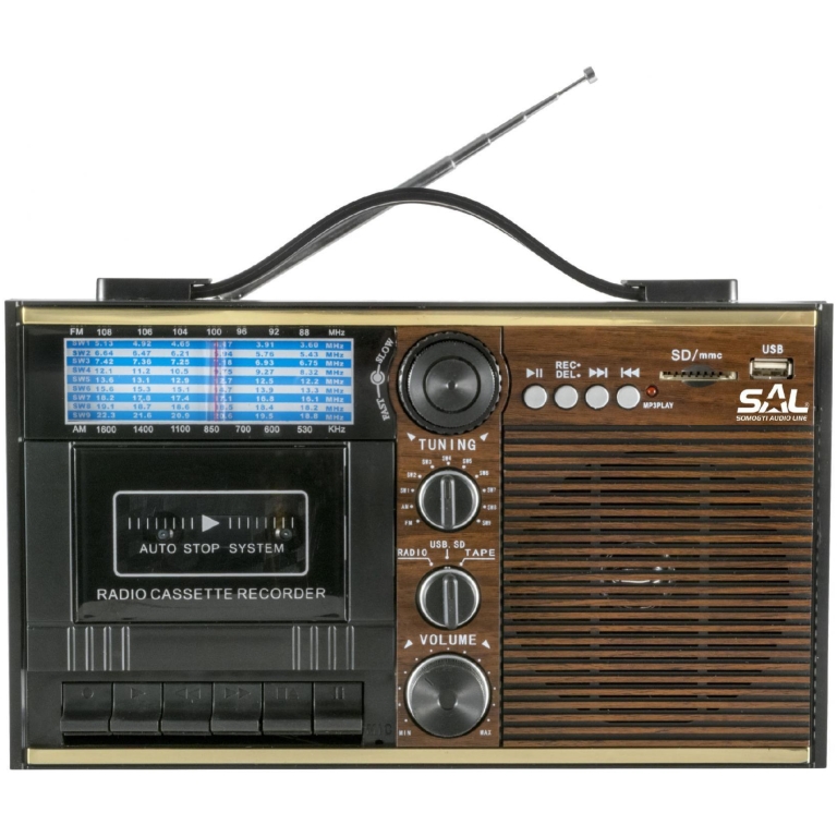 Radiocasetofon portabil SAL RRT 11B, retro, MP3, 11 benzi_01