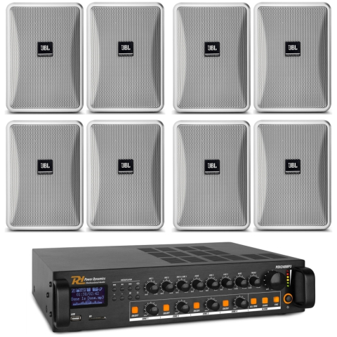 Sistem boxe perete JBL Control 23-1 alb, Bluetooth, USB, FM