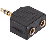 Adaptor Y Jack 3.5mm tata-2x Jack 3.5mm mama Gold