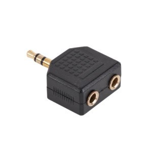 Adaptor Y Jack 3.5mm tata-2x Jack 3.5mm mama Gold