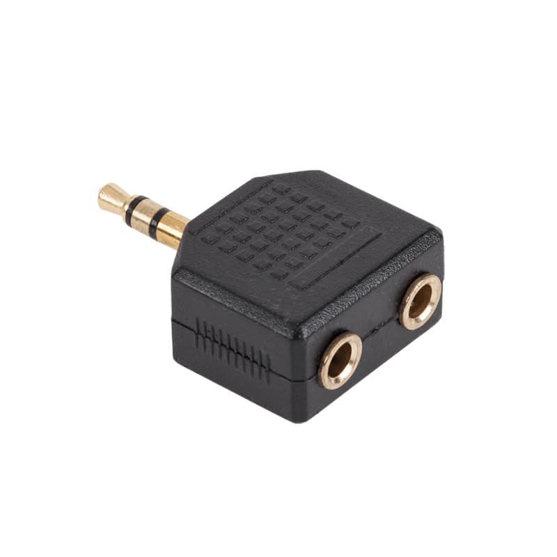 Adaptor Y Jack 3.5mm tata-2x Jack 3.5mm mama Gold