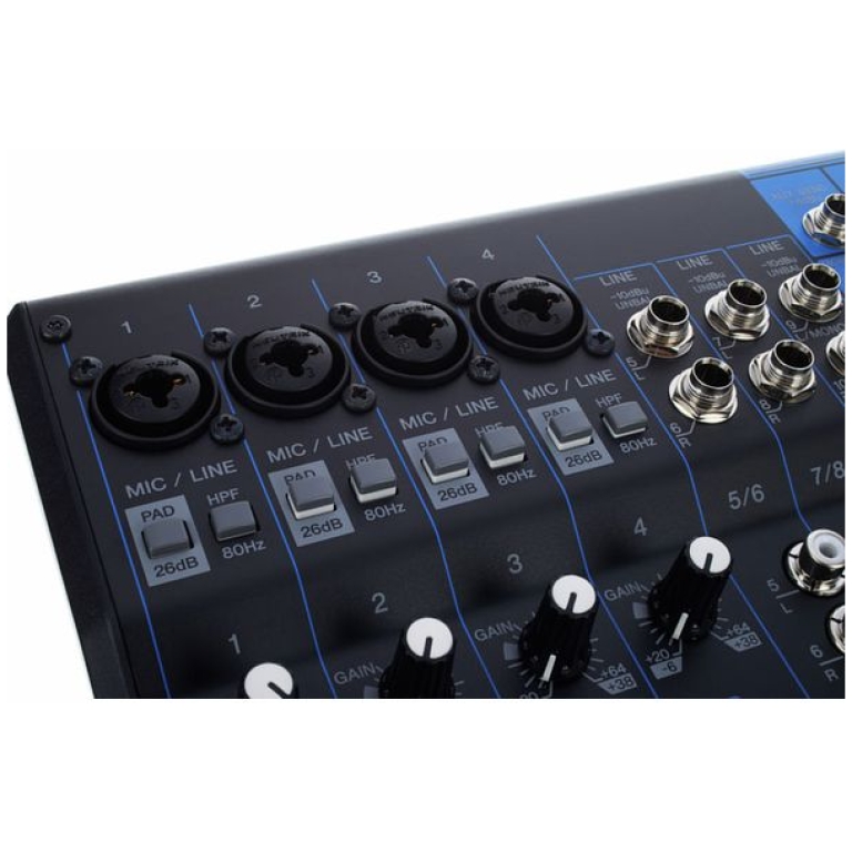 Mixer audio Yamaha MG10_06, vedere conectori xlr