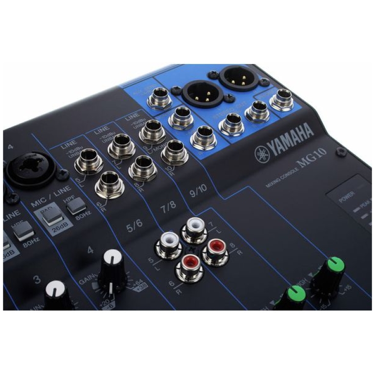 Mixer audio Yamaha MG10_07, vedere conectori jack