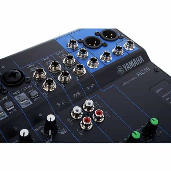 Mixer audio Yamaha MG10_07, vedere conectori jack