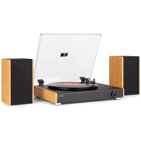 Pick-up Bluetooth cu boxe Audizio RP335B, 80W, bamboo