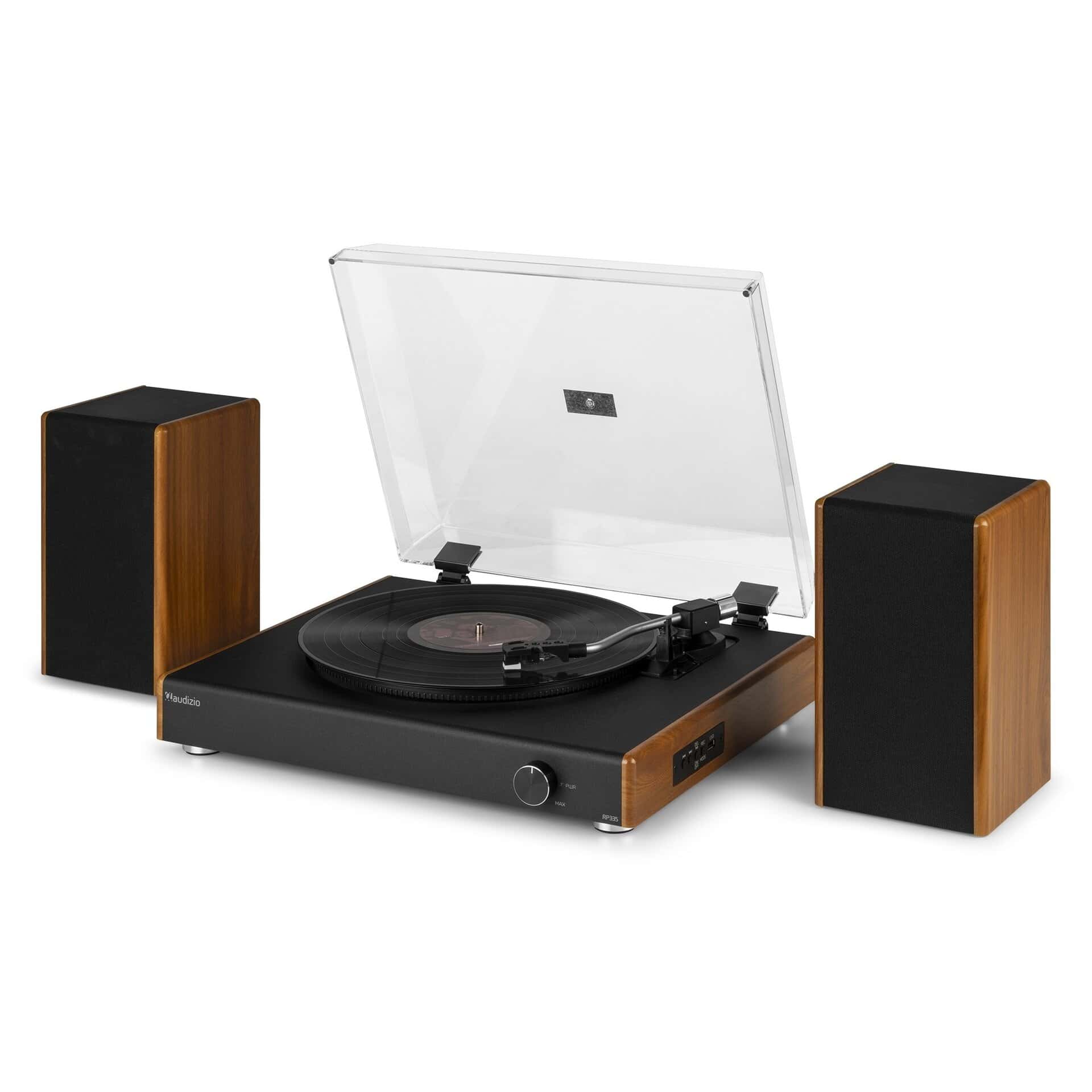 Pick-up cu boxe Audizio RP335, Bluetooth, maro_01