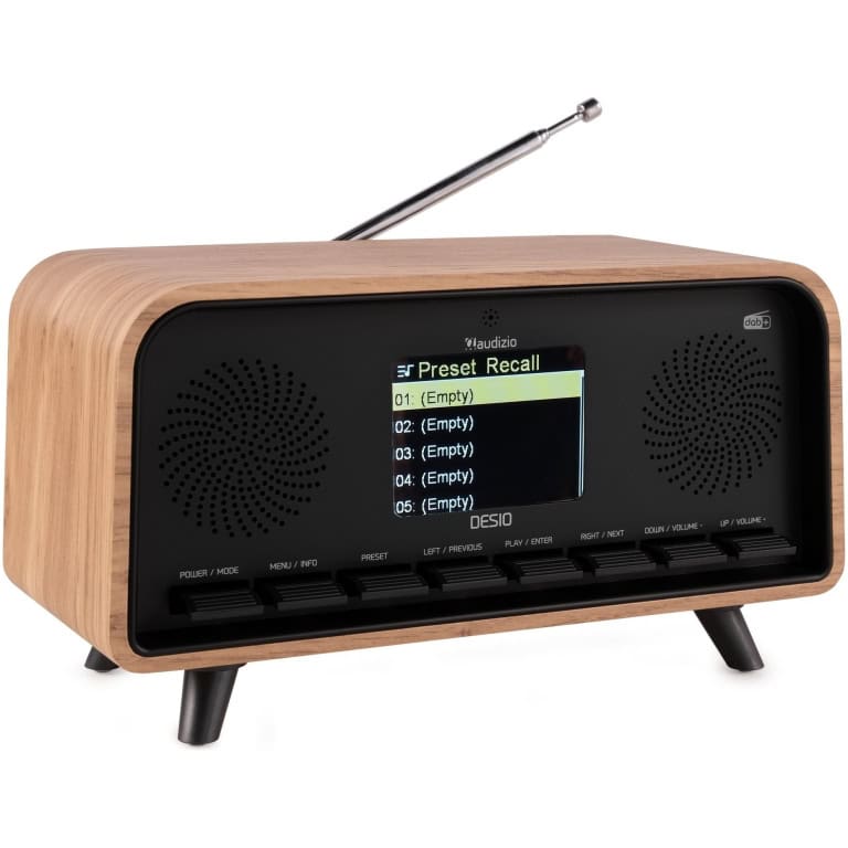 Radio FM DAB+ Audizio DESIO, 30W, Bluetooth, USB, maro deschis_03, vedere lateral stanga