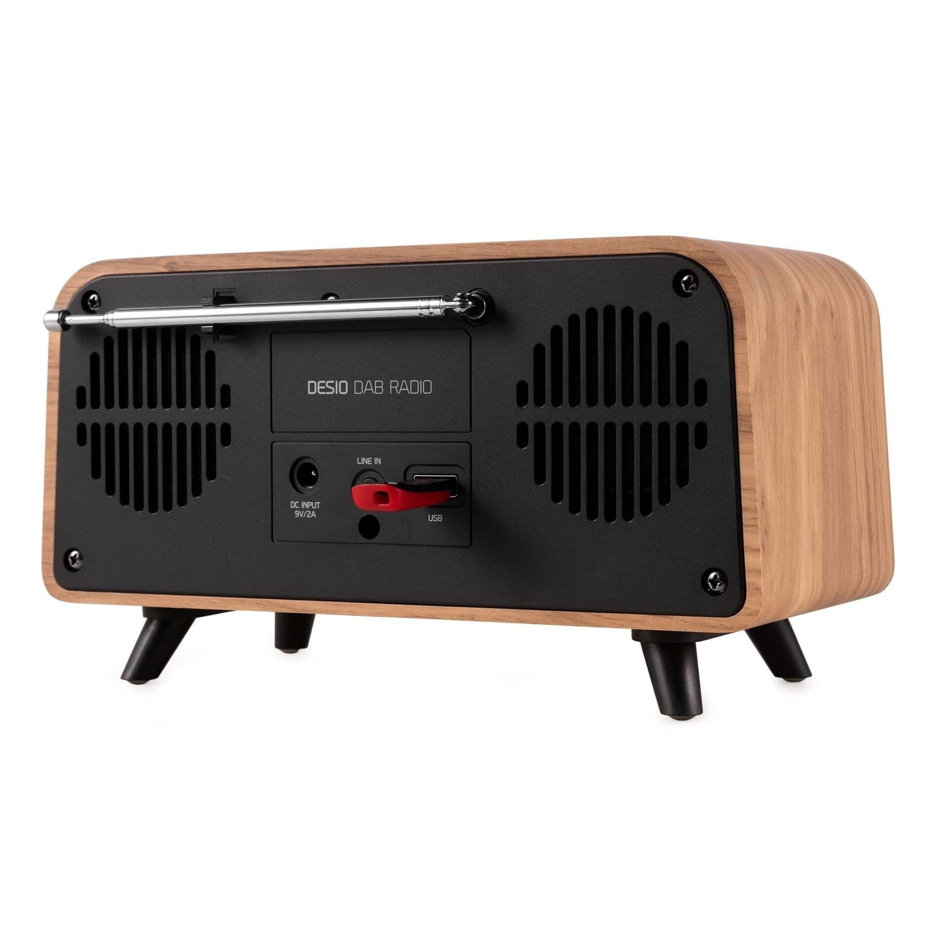 Radio FM DAB+ Audizio DESIO, 30W, Bluetooth, USB, maro deschis_04, vedere spate