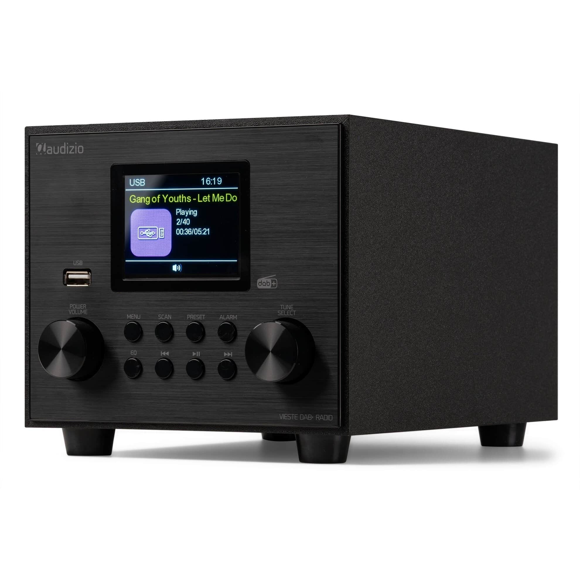 Radio FM DAB+ Audizio VIESTE cu subwoofer, 60W, Bluetooth, USB, negru_02, vedere laterala dreapta