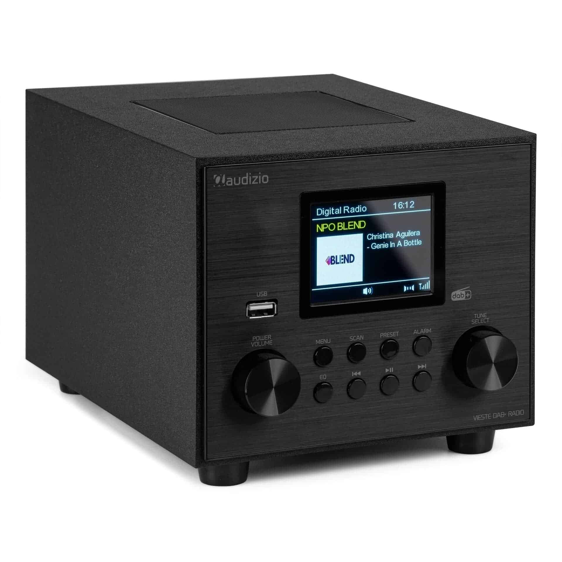 Radio FM DAB+ Audizio VIESTE cu subwoofer, 60W, Bluetooth, USB, negru_03, vedere laterala stanga