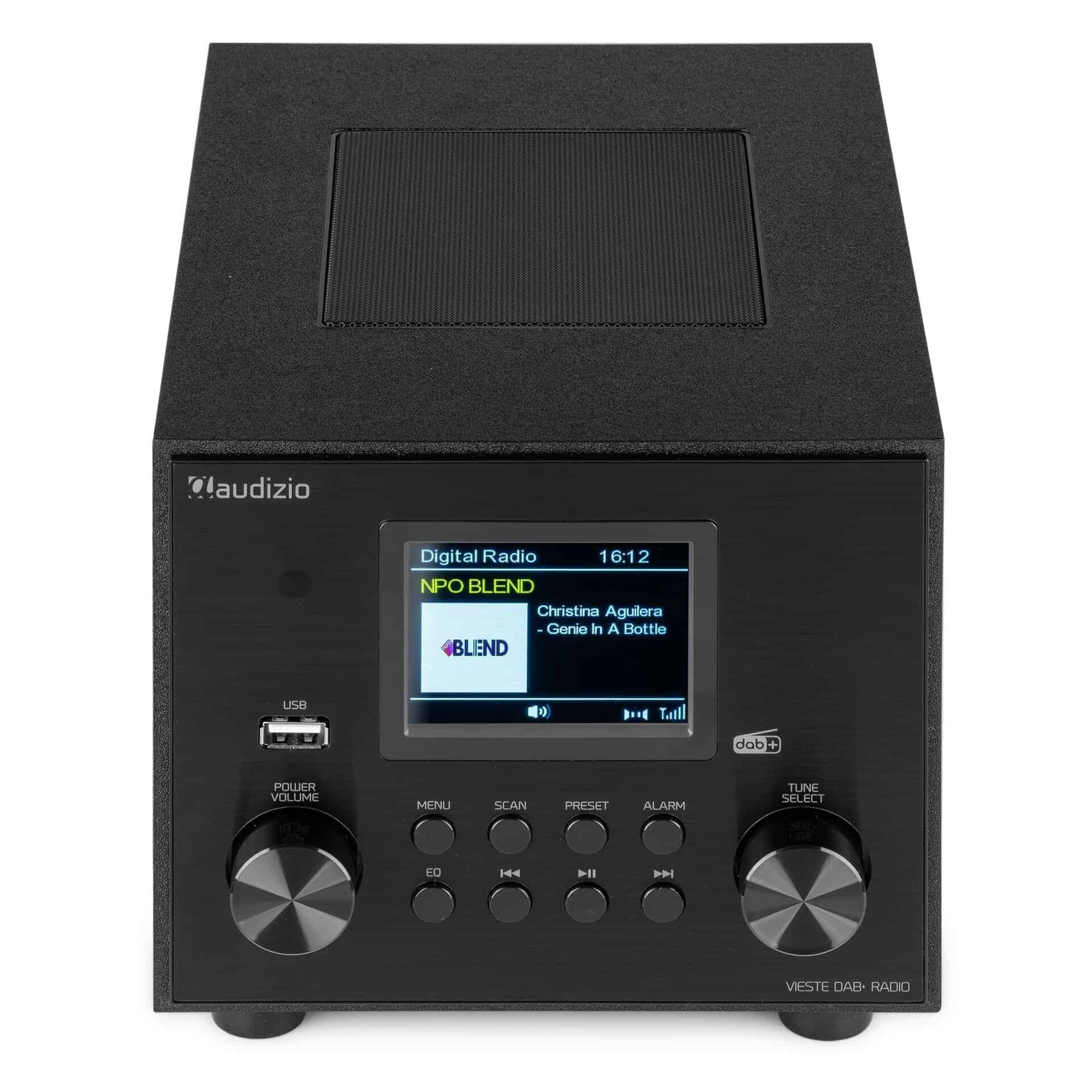 Radio FM DAB+ Audizio VIESTE cu subwoofer, 60W, Bluetooth, USB, negru_04, vedere fata sus