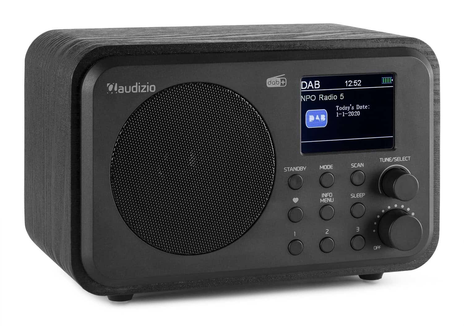 Radio FM cu accumulator Audizio MILAN, DAB+, 30W, Bluetooth, negru, vedere din fata