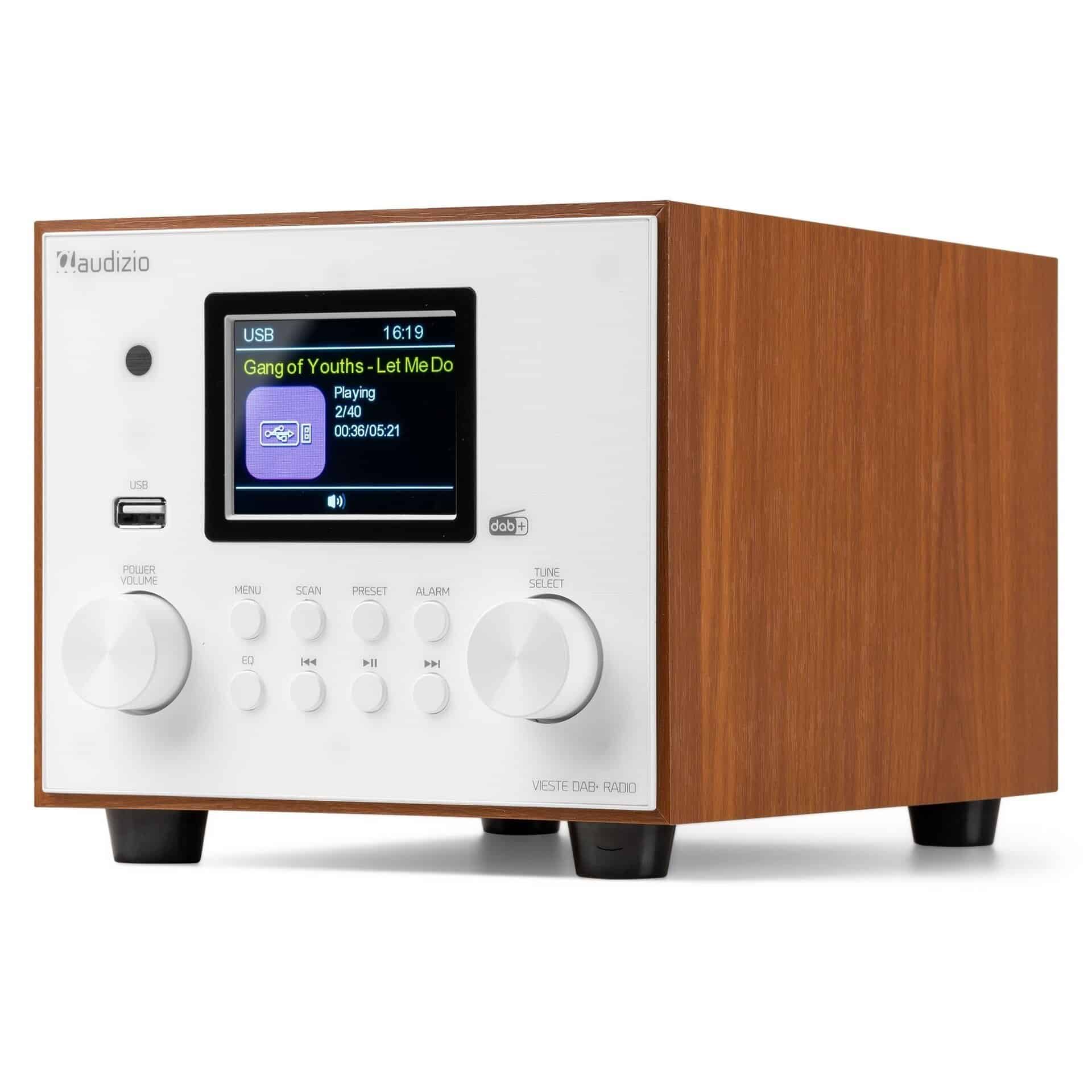 Radio FM cu subwoofer Audizio VIESTE, 60W, Bluetooth, USB, FM-DAB+, vedere lateral dreapta