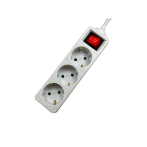 Prelungitor Well, 3 prize, 1.5 m, intrerupator, cablu 3 x 1.5mm, Alb