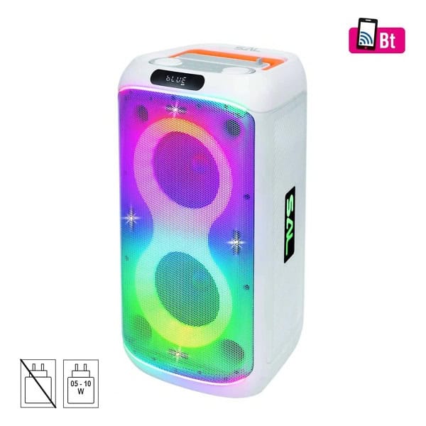 Boxa pentru petrecere SAL PAR216WH, LED, Microfon, BT, USB