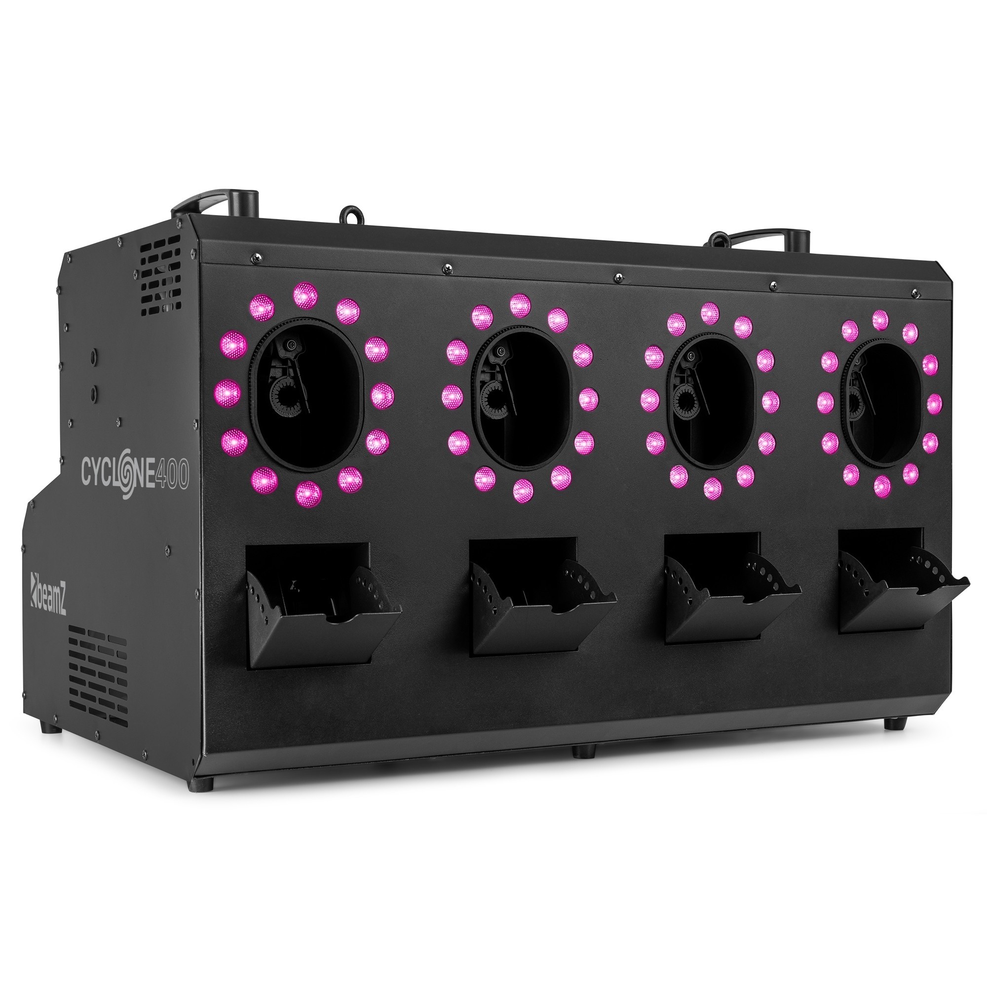 Masina fum si baloane BeamZ CYCLONE400, DMX, LED RGBW, 4x1.2l