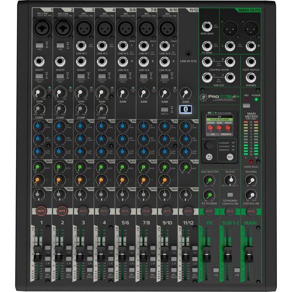 Mixer Bluetooth Mackie ProFX12v3+_02, vedere de sus