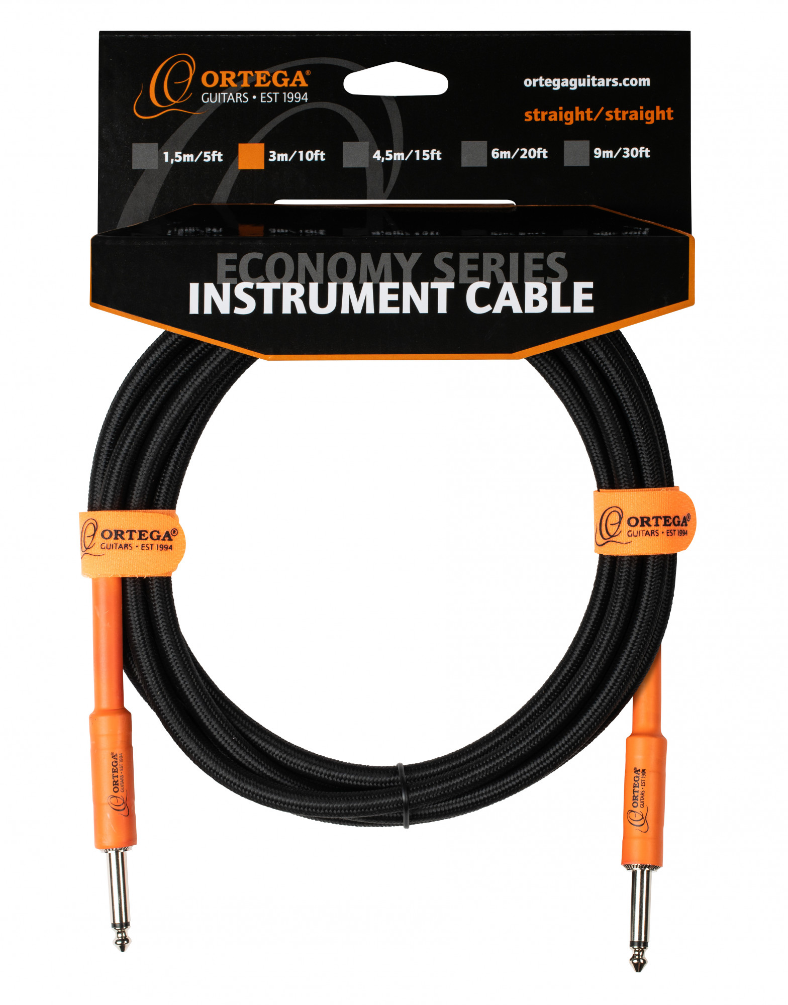 Cablu instrument 3m Ortega OECIS-10, profesional, negru-portocaliu_01