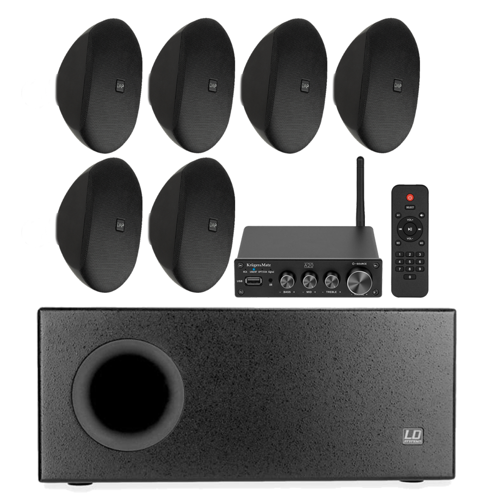 Sistem ambiental 6.1 cu Bluetooth Dap Audio WMS4-B + Subwoofer, USB player_00