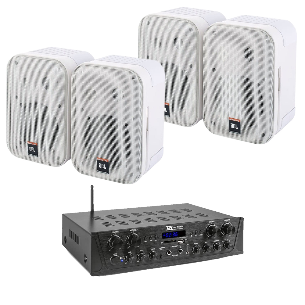 Sistem ambiental JBL Control 1 Pro + amplificator cu Bluetooth, FM, USB